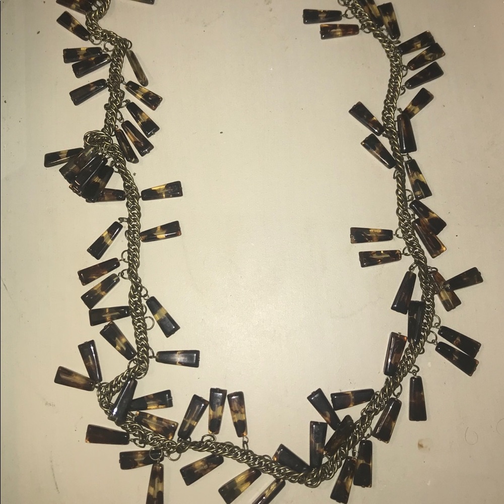 Timeless tortoise shell & gold jcrew long necklace